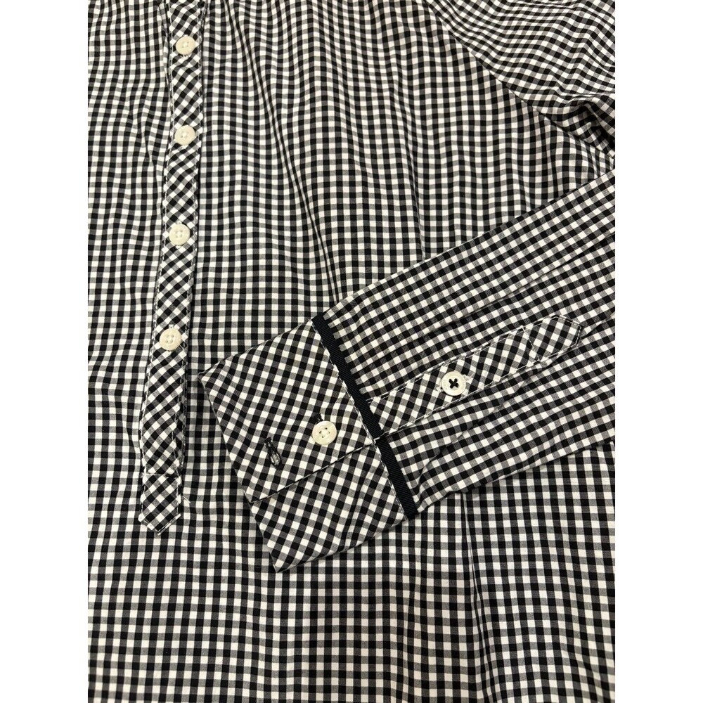 VINEYARD VINES Shirt Women's Size 8 Black Gingham Plaid Ruffle Button Down EUC - Picture 7 of 9